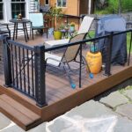 Check out this Relaxing Trex Transcend Deck in Spiced Rum with black Aluminum Key Link Cable Railings in Sparta, NJ.
